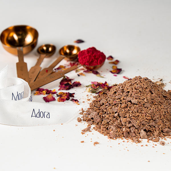 RASPBERRY & ROSE PETAL MILK HOT CHOCOLATE BLEND - Adora Handmade Chocolates