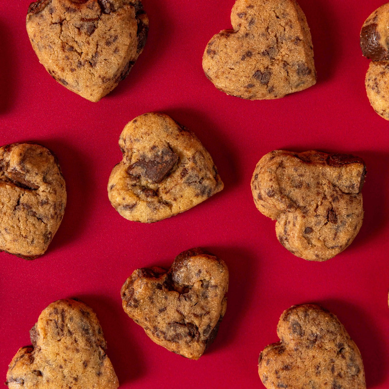 Chunky Chocolate Cookie Hearts